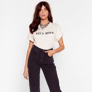 Nasty Gal Oversized Let’s Disco Graphic T